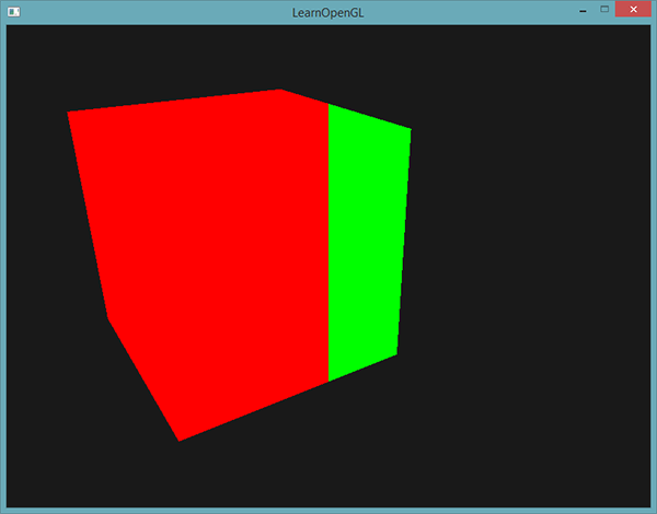 Kostka w OpenGL narysowana w 2 kolorach za pomocą gl_FragCoord