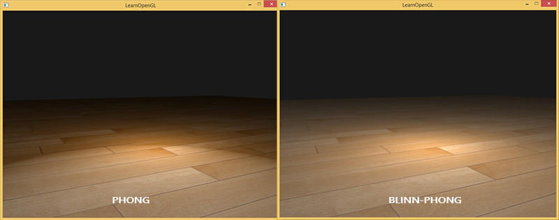 Porównanie cieniowania Phonga i Blinna-Phonga z niskim wykładnikiem