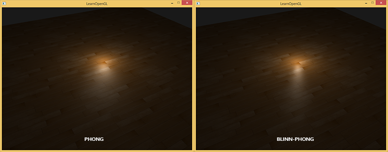 Porównanie cieniowania Phonga i Blinna-Phonga z normalnymi wykładnikami